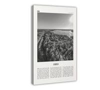 NEOHI Ohio Black And White United States City Travel Landscape Canvas Modern Poster Wall Art Prints Paintings Living Room Bedroom Decor 20x30inch(50x75cm)