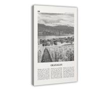 NEOHI Okanagan Black And White, British Columbia, Canada City Travel Landscape Canvas Modern Poster Wall Art Prints Paintings Living Room Bedroom Decor 24x36inch(60x90cm)