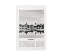 NEOHI Olympia Black And White View, Washington State, USA United States City Travel Landscape Canvas Art Wall Decor Posters Home Bar Restaurant Garage Cafe Logo Gift 12x18inch(30x45cm)