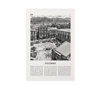 NEOHI Palermo Black And White, Italy, Italia, Palermu, Sicily City Travel Landscape Canvas Art Wall Decor Posters Home Bar Restaurant Garage Cafe Logo Gift 20x30inch(50x75cm)