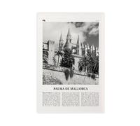 NEOHI Palma De Mallorca Black And White Cathedral, Spain, Majorca España City Travel Landscape Canvas Art Wall Decor Posters Home Bar Restaurant Garage Cafe Logo Gift 16x24inch(40x60cm)