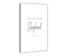 NEOHI PSALM 23 1 The Lord Is My Shepherd Black And White Bible Canvas Art Wall Decor Posters Home Bar Restaurant Garage Cafe Logo Gift 12x18inch(30x45cm)
