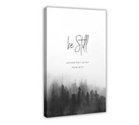 NEOHI Psalm 46 10 Be Still And Know That I Am God Black And White Bible Canvas Modern Poster Wall Art Prints Paintings Living Room Bedroom Decor 24x36inch(60x90cm)