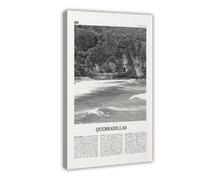 NEOHI Quebradillas Black And White, City Travel Landscape Canvas Modern Poster Wall Art Prints Paintings Living Room Bedroom Decor 16x24inch(40x60cm)