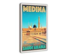 NEOHI Retro Vintage Style Travel Poster Medina Saudi Arabia Holiday Vacation Art Decor Canvas Art Wall Decor Posters Home Bar Restaurant Garage Cafe Logo Gift 12x18inch(30x45cm)