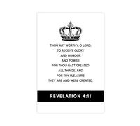 NEOHI Revelation 4 11 Black And White Bible Canvas Art Wall Decor Posters Home Bar Restaurant Garage Cafe Logo Gift 16x24inch(40x60cm)