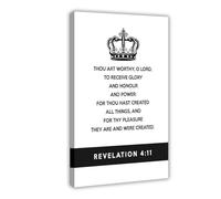 NEOHI Revelation 4 11 Black And White Bible Canvas Modern Poster Wall Art Prints Paintings Living Room Bedroom Decor 16x24inch(40x60cm)