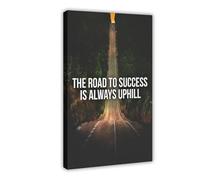 NEOHI Road To Success Office Motivational Inspirational Succeed Quote Sign, Entrepreneur Office Living Bed Canvas Modern Poster Wall Art Prints Paintings Living Room Bedroom Decor 20x30inch(50x75cm)