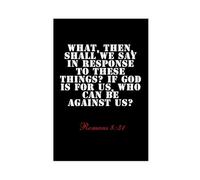 NEOHI Romans 8 31 If God Is for Us, Who Can Be Against Us Bible Black And White Canvas Wall Art Posters And Prints Room Aesthetic Bedroom Office Decor 12x18inch(30x45cm)