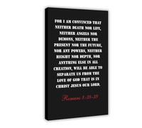 NEOHI Romans 8 38-39 For I Am Convinced Bible Black And White Canvas Modern Poster Wall Art Prints Paintings Living Room Bedroom Decor 24x36inch(60x90cm)