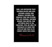 NEOHI Romans 8 38-39 For I Am Convinced Bible Black And White Canvas Modern Poster Wall Art Prints Paintings Living Room Bedroom Decor 16x24inch(40x60cm)