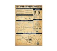 NEOHI Software Engineer Knowledge, Programmer Computer Science Civil Gift Canvas Art Wall Decor Posters Home Bar Restaurant Garage Cafe Logo Gift 12x18inch(30x45cm)