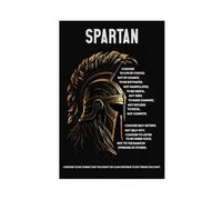 NEOHI Spartan Quotes Inspirational Helmet Black And White Poster Room Decoration Aesthetics Canvas Modern Poster Wall Art Prints Paintings Living Room Bedroom Decor 16x24inch(40x60cm)