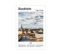 NEOHI Stockholm Sweden Around World Travel Landscape of Famous European Cities Canvas Art Wall Decor Posters Home Bar Restaurant Garage Cafe Logo Gift 20x30inch(50x75cm)