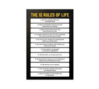 NEOHI The 12 Rules of Life Inspirational Vintage Poster Black And White Room Aesthetics Canvas Modern Poster Wall Art Prints Paintings Living Room Bedroom Decor 24x36inch(60x90cm)