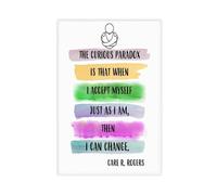 NEOHI The Curious Paradox Quotes Self Acceptance Carl Rogers School Counselor, Counseling Office Canvas Modern Poster Wall Art Prints Paintings Living Room Bedroom Decor 16x24inch(40x60cm)