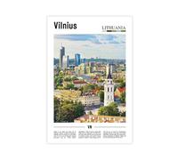 NEOHI Vilnius Lithuania Around World Travel Landscape of Famous European Cities Canvas Wall Art Posters And Prints Room Aesthetic Bedroom Office Decor 20x30inch(50x75cm)