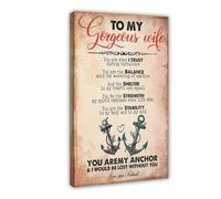NEOHI Wife From Husband You Are My Anchor And I Would Be Lost Without You Love Quote Vintage Canvas Wall Art Posters And Prints Room Aesthetic Bedroom Office Decor 24x36inch(60x90cm)