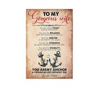 NEOHI Wife From Husband You Are My Anchor And I Would Be Lost Without You Love Quote Vintage Canvas Modern Poster Wall Art Prints Paintings Living Room Bedroom Decor 24x36inch(60x90cm)