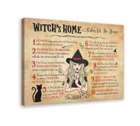 NEOHI Witch's Home Rules of The House HOme Decor Ver Vintage Room Aesthetics Canvas Modern Poster Wall Art Prints Paintings Living Room Bedroom Decor 12x18inch(30x45cm)