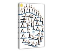 NEOHI Workouts for Home Gym Yoga Poses Reference Chart, Exercise Motivational Class Canvas Modern Poster Wall Art Prints Paintings Living Room Bedroom Decor 16x24inch(40x60cm)