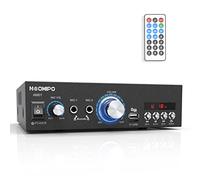 NEOHIPO Bluetooth Audio Amplifier, 2.0 Channel Hi-Fi Karaoke Amp 100W Peak Power Stereo Receiver for Home Passive Speakers, with RCA, BT, FM, USB, TF Card, 2 Micphones input and Remote Control AM01