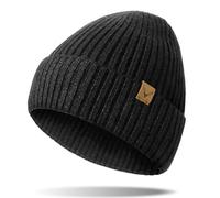 NEOLA Beanie Hat Men - Winter Hats Thermal Trawler Beanie Hats Soft Classic Knitted Cuffed Beanies Gifts for Men UK Black