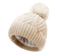 NEOLA Winter Hats for Women - Fleece Lined Beanie Hat Ladies Soft Warm Knit Bobble Hat with Detachable Chunky Faux Fur Pom Pom for Outdoor Sports Ski UK