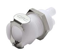 neoLab 2-0828 Acetal 2-in-1 Quick Coupling Without Shut-Off Nut Part, 2 x 1.6 mm Diameter, Coupling Part Female with Male Thread, 1.5 mm for DM Hose Inner 1, Female Gender Coupling Part, White
