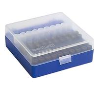 Neolab 2 1938 Neobox Stackable Storage Boxes Made of Polypropylene for vials - 12 mm Blue