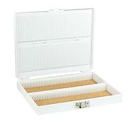 neoLab 2-2439 Polystyrene/ABS Slide Box for 100 OT, 210 mm Length x 179 mm Width x 35 mm Height, White