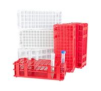 neoLab 6-2555 Polypropylene Test Tube Rack for Car Sampler, 32 Capacity, 4 x 8 Holes, 32 mm for Vessel Diameter, 25.5 mm Diameter Bore, Blue