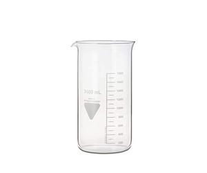 neoLab Glass Drinking Cup with Spout, 3000 ml, Borosilicate 3.3, Kimax, White