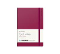 NeoLab N Handy Leather Notebook (Deep Pink) - 150 Ruled Pages featuring Ncode for Neo Smartpens