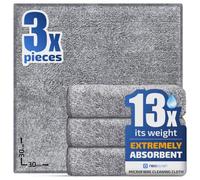 NeoLavish® Thick Microfibre Cleaning Cloth | Kitchen Dish Cloths | 3 Pack | Super Absorbent Up to 13x Its Weight | Reusable, Super Plush, Lint-free, Fast Dry, Washable, Home, Car, Bathroom, 30x30cm