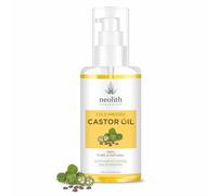 Neolith 100% Organic, Virgin Grade Cold Pressed Castor Oil, Non GMO, Hexan free- For Hair care, Skin care for Dry skin, Eyelashes, Eyebrows, Beard oil, Massage oil 100 ml| Glass bottle