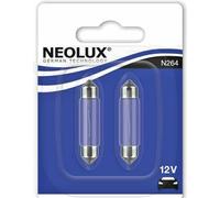 NEOLUX FESTOON BULB BULBS 264 12V 10W TORPEDO 265 TWIN PACK CLEAR PAIR 42mm/44mm