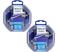 Neolux HAMMER 4X H4 12V 60W / 55W Xenon Blue Look Halogen Bulbs P43T Set Box