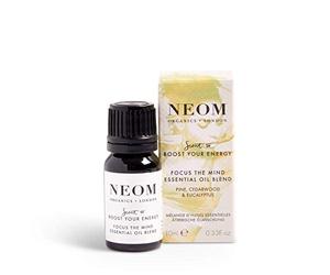 NEOM Focus The Mind Essential Oil Blend,10ml | Pine, Cedarwood & Eucalyptus | Woody Undertones I Refreshing and Calming I Boosts Concentration I Use in Neom Wellbeing Pod or add to Bath