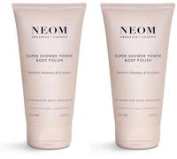 NEOM- Super Shower Power Body Polish | Spearmint, Rosemary & Eucalyptus Essential Oils | Exfoliates, buffs & smooths skin | Vegan | Body Scrub (Pack of 2)