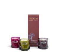 NEOM- Winter Wellbeing Candle Trio Christmas Gift Set | x3 Travel Candles- Christmas Wish, Perfect Peace & Sparkling Joy