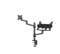 Neomounts DS20-425BL2 - fully mobile desk mount for 17-27" screens and 11.6-17.3" laptops - black