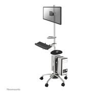 Newstar Mobile Work Station Floor Stand for monitor (10 -27 ), keyboard, mouse & PC - Silver