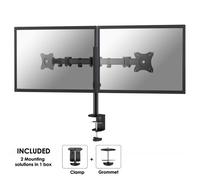 Neomounts NM-D135DBLACK Full Motion Dual Desk Mount - Black - for two