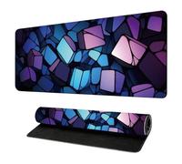 Neon 3D Geometry Colorful Crack Cool Extended Gaming Mouse Pad Mat with Stitched Edge Non-Slip Base Big Mouse Pad Office Computer Keyboard Laptop Home （You can DIY any pattern）