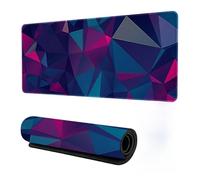 Neon 3D Geometry Colorful Crack Cool Extended Gaming Mouse Pad Mat with Stitched Edge Non-Slip Base Big Mouse Pad Office Computer Keyboard Laptop Home （You can DIY any pattern）