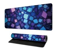 Neon 3D Geometry Colorful Crack Cool Extended Gaming Mouse Pad Mat with Stitched Edge Non-Slip Base Big Mouse Pad Office Computer Keyboard Laptop Home （You can DIY any pattern）
