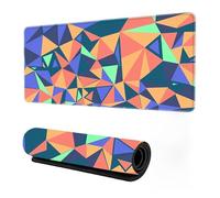 Neon 3D Geometry Colorful Crack Cool Extended Gaming Mouse Pad Mat with Stitched Edge Non-Slip Base Big Mouse Pad Office Computer Keyboard Laptop Home（You can DIY any pattern）