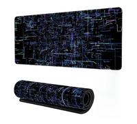 Neon 3D Geometry Colorful Crack Cool Extended Gaming Mouse Pad Mat with Stitched Edge Non-Slip Base Big Mouse Pad Office Computer Keyboard Laptop Home （You can DIY any pattern）