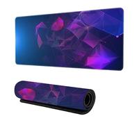 Neon 3D Geometry Colorful Crack Cool Extended Gaming Mouse Pad Mat with Stitched Edge Non-Slip Base Big Mouse Pad Office Computer Keyboard Laptop Home （You can DIY any pattern）
